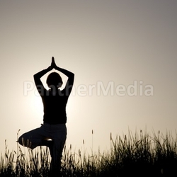 woman doing yoga exercise - the tree