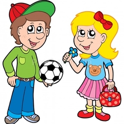 Cartoon boy and girl