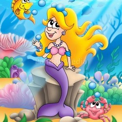 Cute blonde mermaid