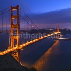 Golden Gate Bridge at Night with Boats San Francisco California