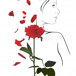 woman with rose