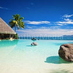 Infinity pool with artificial beach