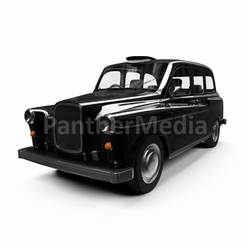 Black taxi isolated over white