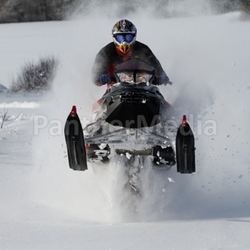 snowmobile at full throttle