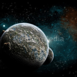 Sunrise behind the earth