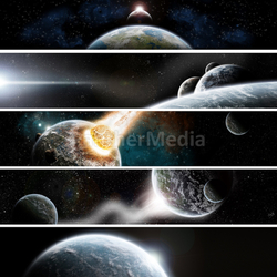 Collection of 4 planet web banner