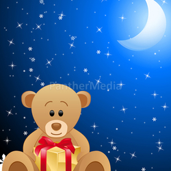 Teddybär mit Geschenk