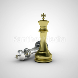 Golden chess king standing leadership concept