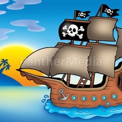 Pirate ship on sea