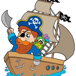 Pirate sailing on ship