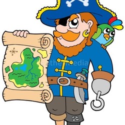 Pirate with treasure map
