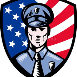 Policeman Police Officer American flag shield