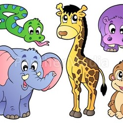 Set of cute African animals