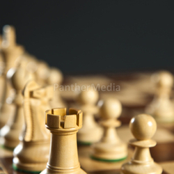 White chess pieces on board