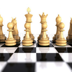 White chess game pieces 