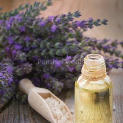 Spa with lavender oil and bath salt