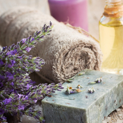 Spa with lavender and towel
