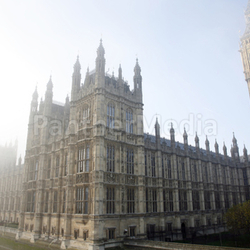 Palace of Westminster in fog