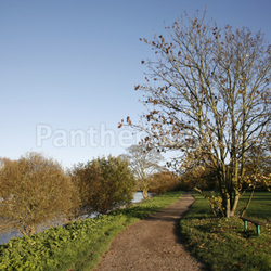 Public walk path along the River Thames