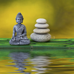 buddha and stone tower
