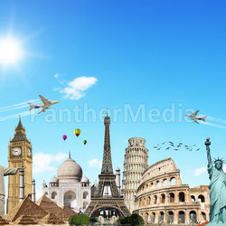 Travel the world monuments concept