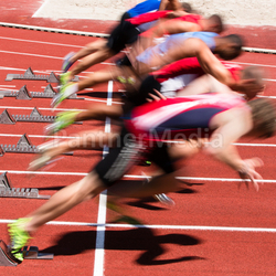 Sprintstart in Bewegungsunschärfe