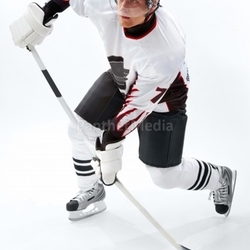 Playing ice hockey