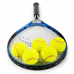 Tennis concept with balls and racket