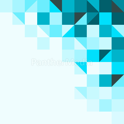 Blue background with triangles and squares