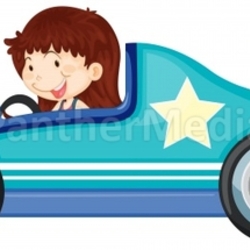girl driving a car