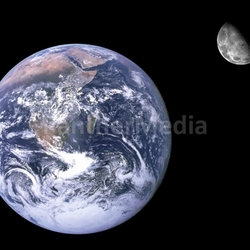 moon and earth